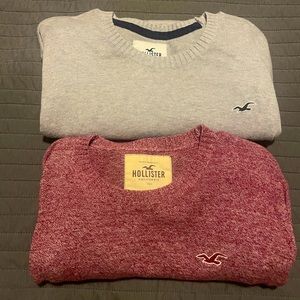 Men’s (L) Red & Grey Hollister sweaters